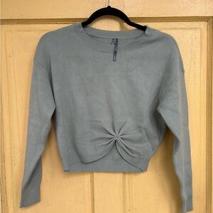 Anthropologie Sage Green Twist-Front Sweater